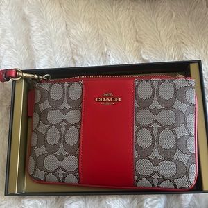Red coach wristlet